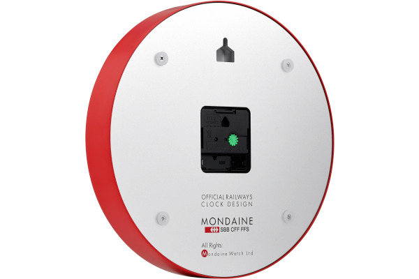 MONDAINE Wanduhr 250mm A990.11SB rot/weiss