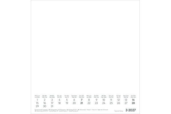 ALPHA EDI Bastelkalender 2027 161894 schwarz 21x22cm