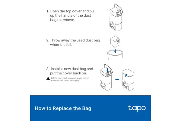 TP-LINK Disposable Dust Bag for TAPORVA20 RV30 Max Plus, RV20 Max Plus