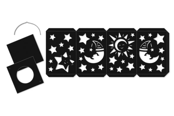 URSUS Laternenbastelset 14x20cm 2370099 Sonne, Mond & Sterne