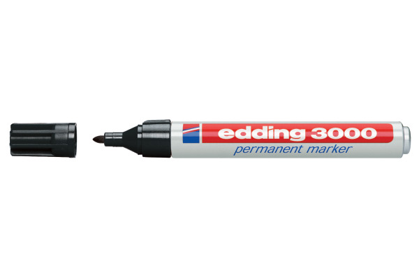 EDDING Permanent Marker 3000 1.5-3mm 3000-1 schwarz, wasserfest