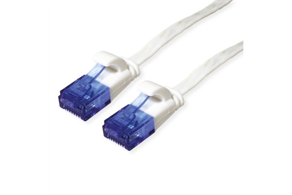 VALUE Patchkabel flach, CAT.6a UTP 21.99.206 White, halogenfrei 1m