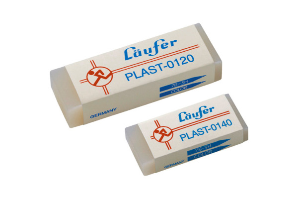 LÄUFER Plast-Radierer 46x20x9mm 01400 mit Kartonmanschette