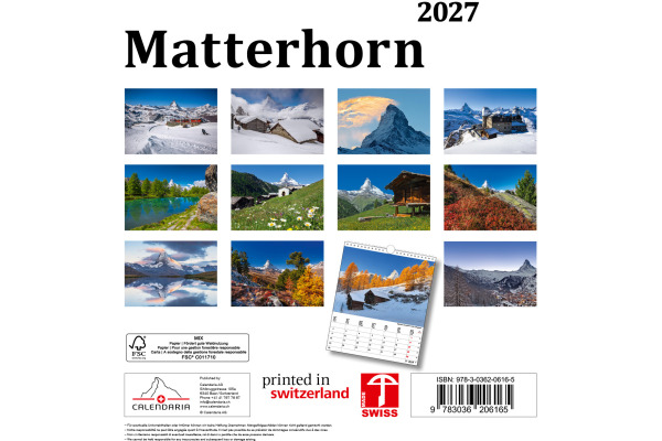 CALENDARI Bildkalender 2027 36206165 Matterhorn ML 21x24cm