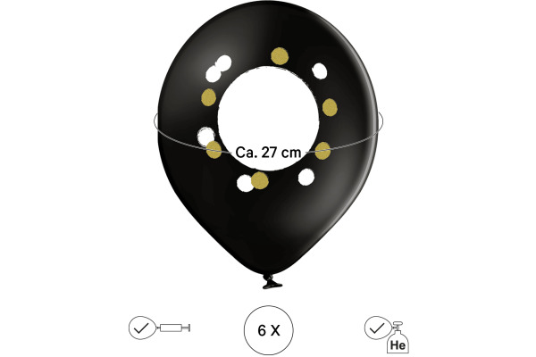 I AM CREA Ballons DIY Beschriften 27cm 1000-1069 schwarz 6 Stück