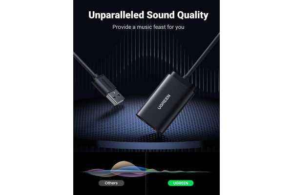 UGREEN External Sound Adapter 30724 USB 2.0,Black