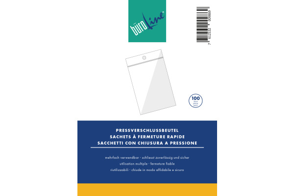 BÜROLINE Pressverschl. Beutel 160×220mm 421305 transparent 100 Stück