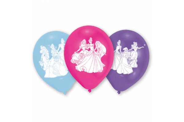 NEUTRAL Latexballons Prinzessin 6 Stk. 999226 pink, blau, violett 22.8cm