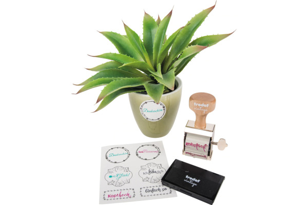 TRODAT Vintage Stempel 158078 Glückwünsche, 3-farbig