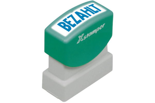XSTAMPER Stempel Bezahlt GE 10-B blau