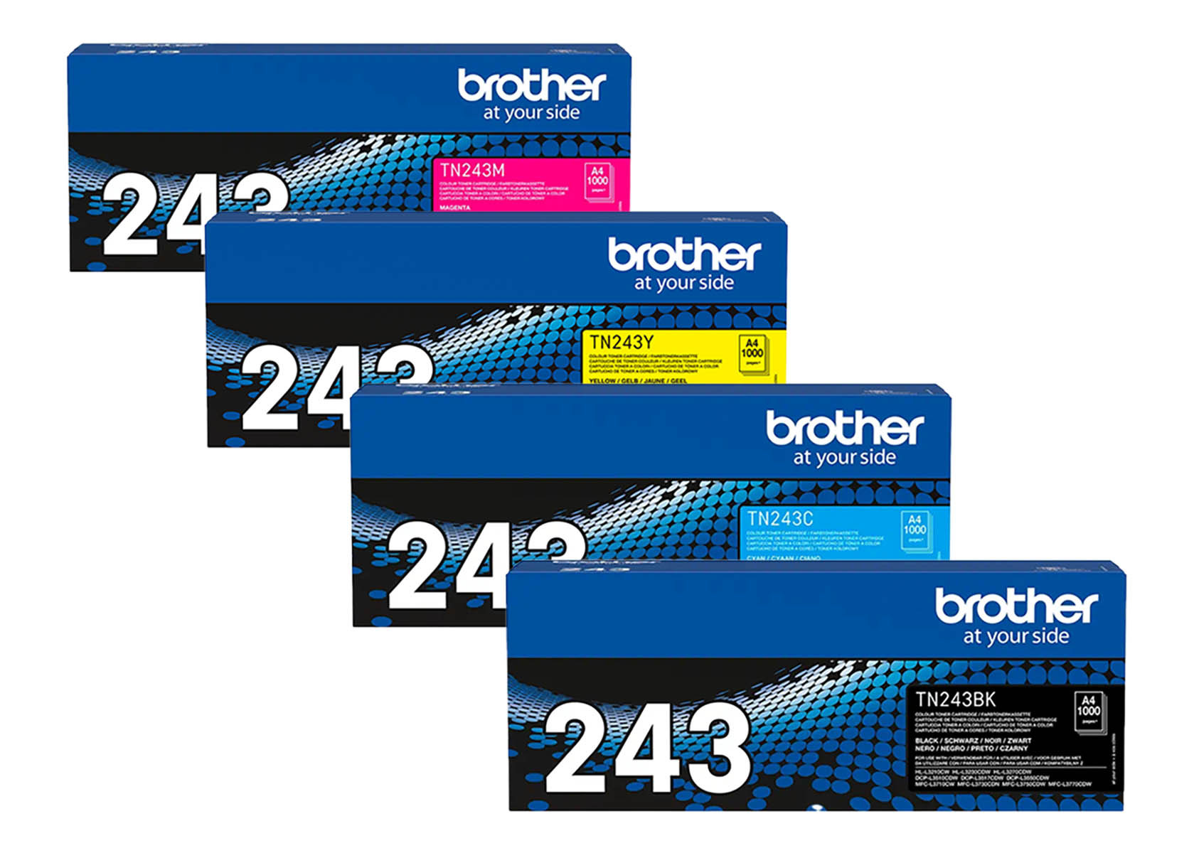 Original Brother Toner SET TN243/TN-243 Multipack / Set mit allen vier Farben