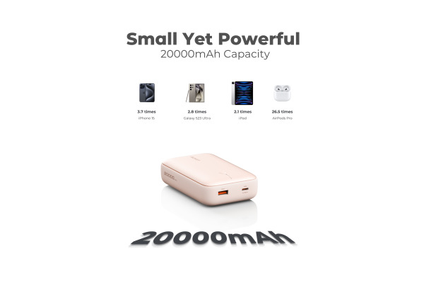 AUKEY Spark Mini 20000, 20W, PD,QC PB-Y57 PI Powerbank,Pink,USB-C,USB-A