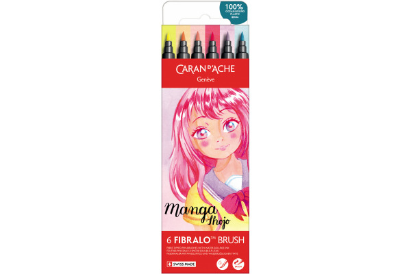 CARAN D'A Classic Fibralo Brush 0.5-5mm 186.801 Manga Shojo 6 Stück