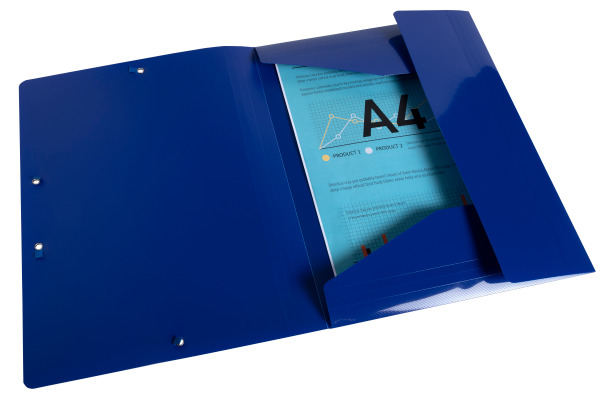 EXACOMPTA Gummibandmappe A4 55112E marineblau PP, 3 Klappen
