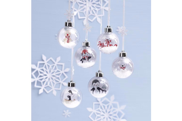 CREATIVCO Bastelset Deko Kugeln 813425 transparent, Set für 6 Stück