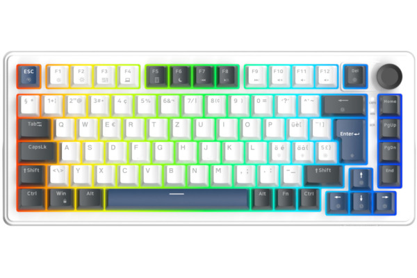 DELTACO Mech. Keyboard Gasket DK480 GAM-205-W PBT keycaps,Hot-swap,WH. CH