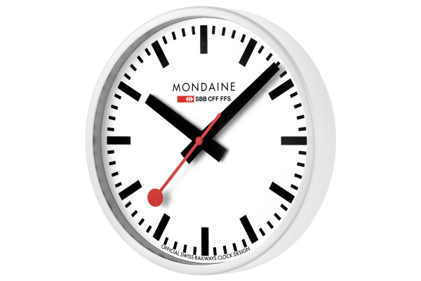 MONDAINE Wanduhr 250mm A990CLOCK weiss/schwarz
