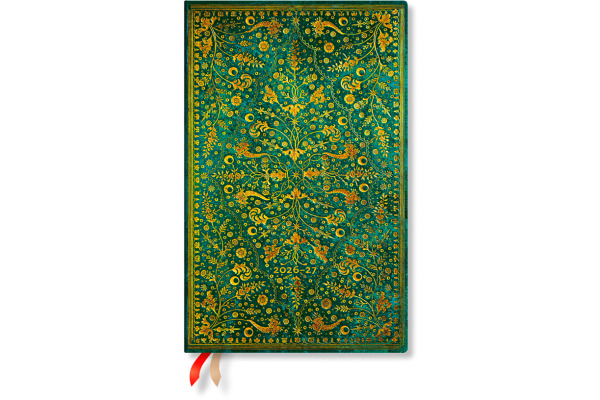 PAPERBLAN Agenda Smaragdblume Maxi 26/27 FD1845-3 1W/2S 18M DE VER SC 13.5x21cm