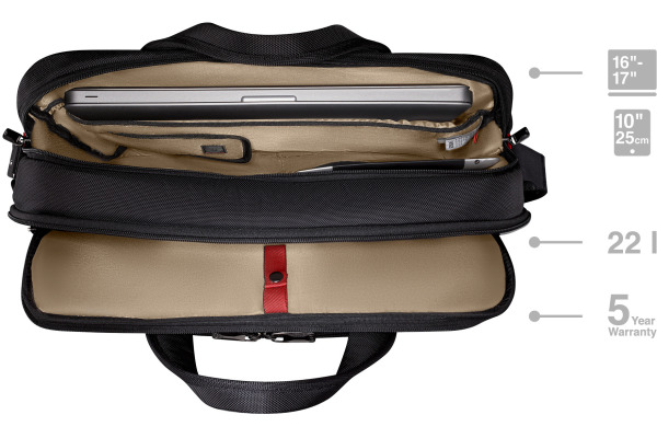WENGER Laptop Briefcase 16 - 17inch 653498 Meteor Brief Black