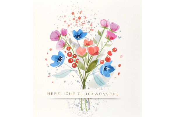 ABC Glückwunschkarte Blumenstrauss 091067810 15x15cm