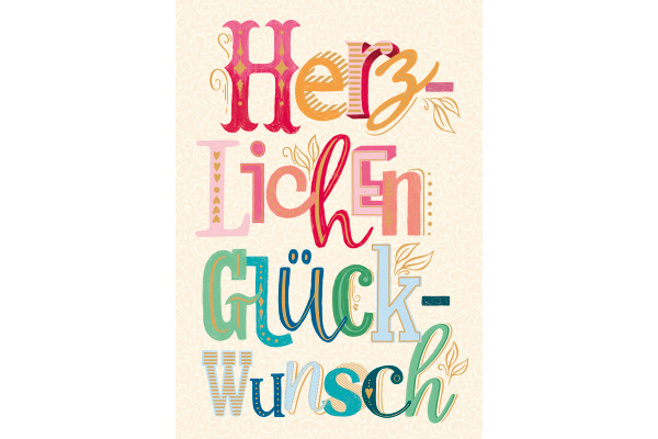 ABC Geburtstagskarte A4 54018 Herzlichen Glückwunsch