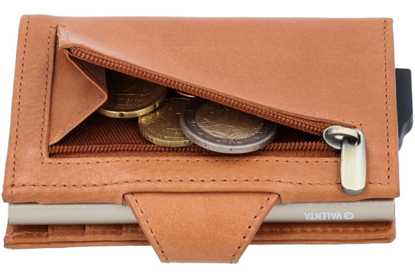 VALENTA Card Case Plus Wallet Luxe 589550 Tan