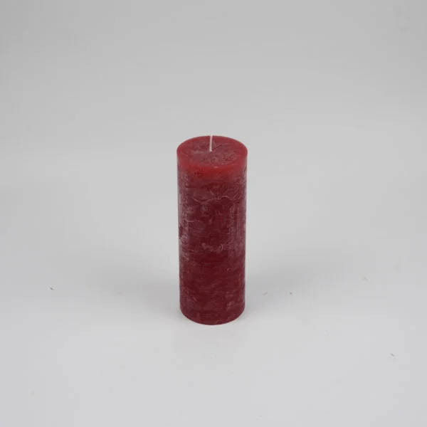 Zylinderkerze 6.8x18cm Raureif Hellrot - Unifarben Durchgefärbte Kerzen aus 100% Paraffin