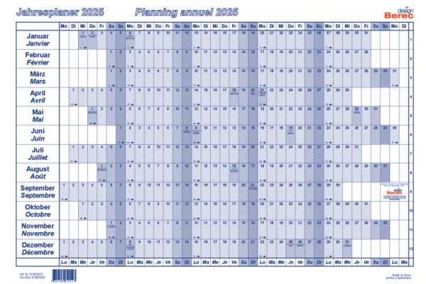 BEREC Papierjahresplaner 2026 B 5604/26 1J/1S blau A4