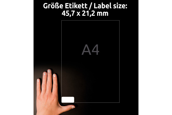 AVERY ZW. Folienetiketten 45,7x21,2mm L4778REV2 weiss,non-perm. 960 St./20 Bl.