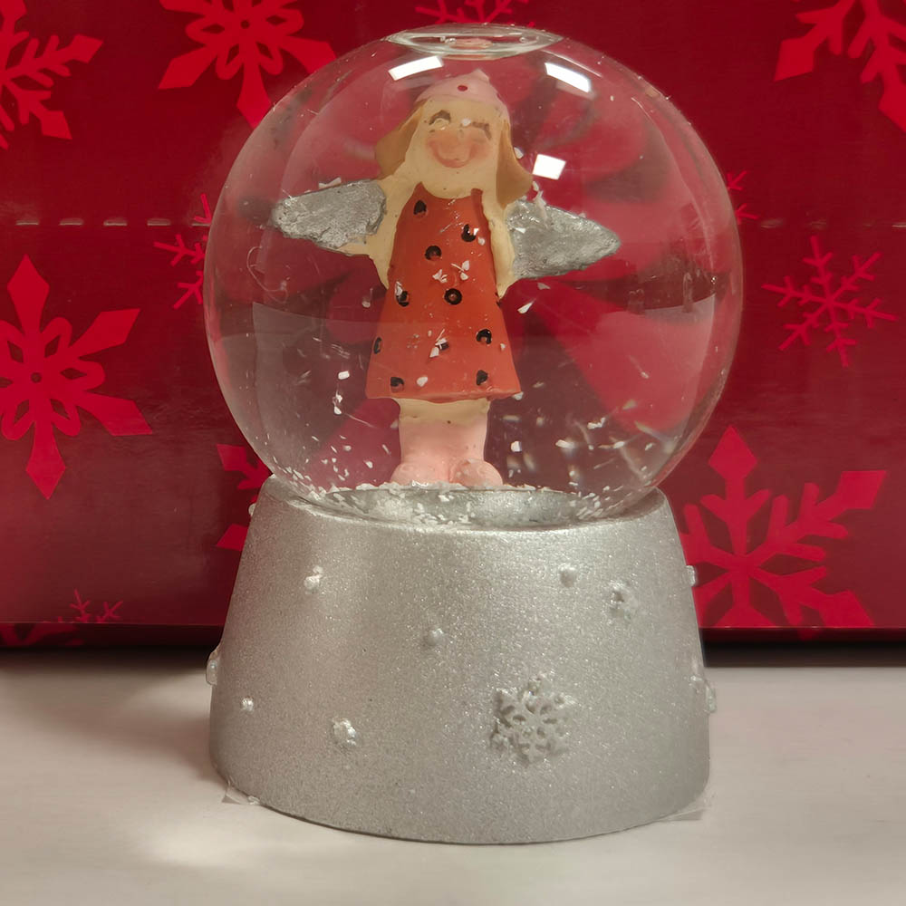 12 x Roost Schneekugel Engel 10019124 bunt, ass. 4x6x4cm