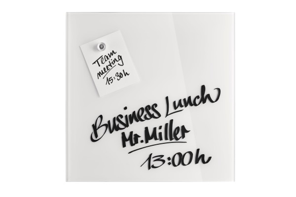 MAGNETOP. Design-Glasboard 400x400mm 13401000 weiss, magnetisch