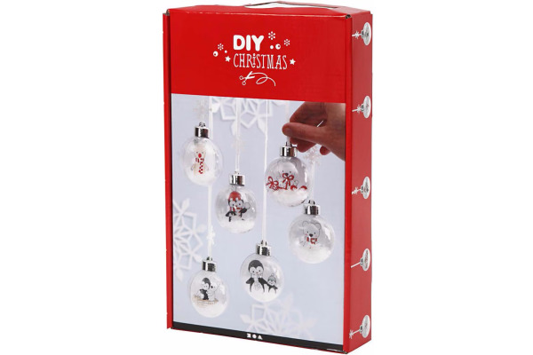 CREATIVCO Bastelset Deko Kugeln 813425 transparent, Set für 6 Stück