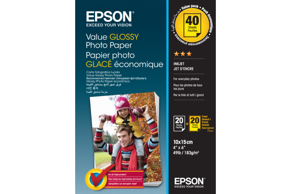 EPSON Value Photo Paper 10x15cm S400044 InkJet 183g 2x20 Blatt