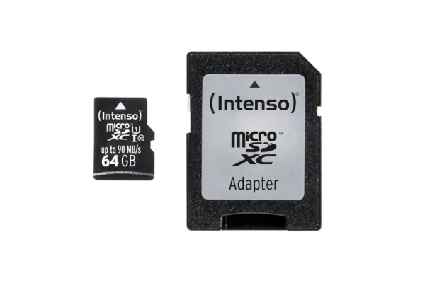 INTENSO Micro SDXC Card PRO 64GB 3433490 with adapter, UHS-I