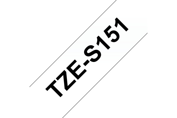 PTOUCH Band, strong/adh. schwarz/klar TZe-S151 PT-300 24 mm